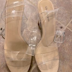 Gianni Bini clear strap heels